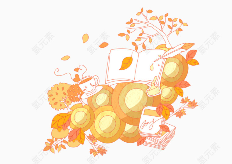 彩绘画画工具插画