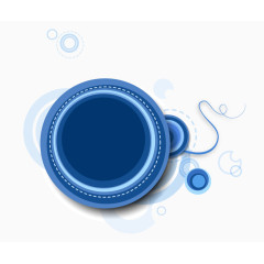 蓝色简约线条圆框