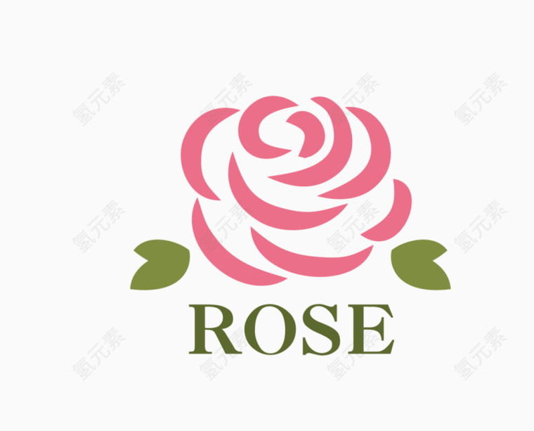 玫瑰花矢量标签