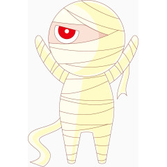 可爱的木乃伊卡通手绘