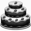 灰色生日快乐蛋糕生日蛋糕图标