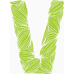 绿色条纹英文字体字母V