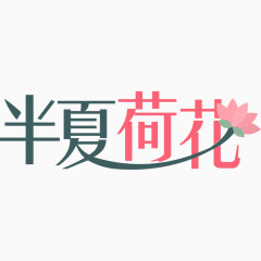 半夏荷花艺术字排版