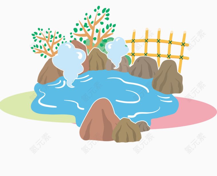 卡通手绘休闲渡假素材
