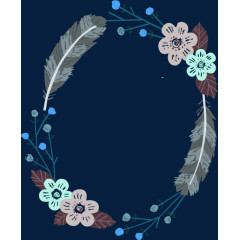 蓝色清新羽毛树枝边框纹理