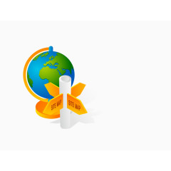 卡通蓝色地球仪