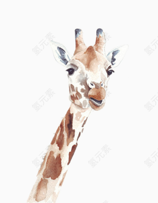 卡通手绘长颈鹿