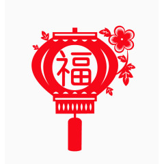 手绘灯笼福字