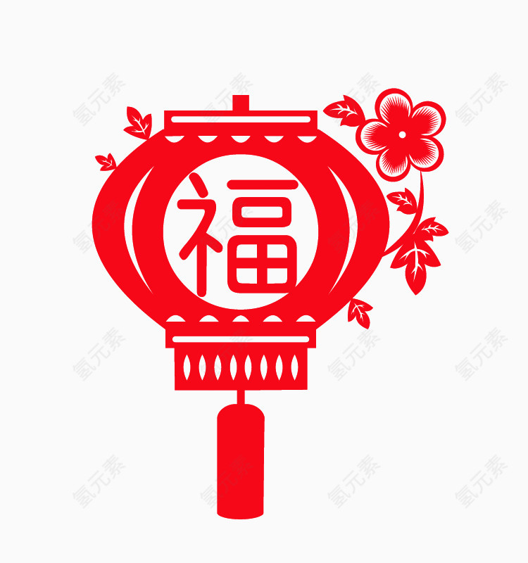 手绘灯笼福字