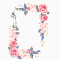 卡通手绘浪漫花环装饰