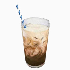 水彩画可乐鸡翅