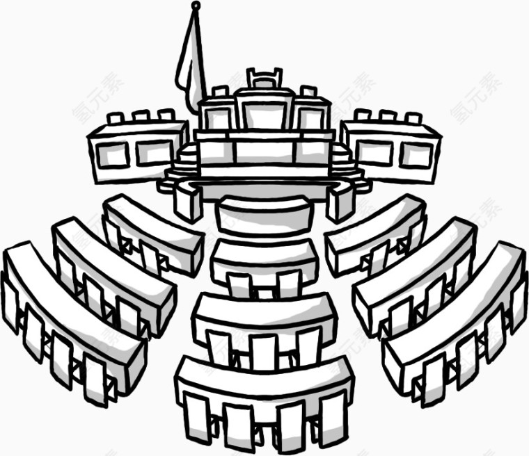 创意手绘国会议会
