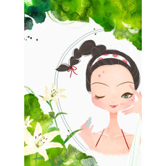 手绘清新祛痘海报