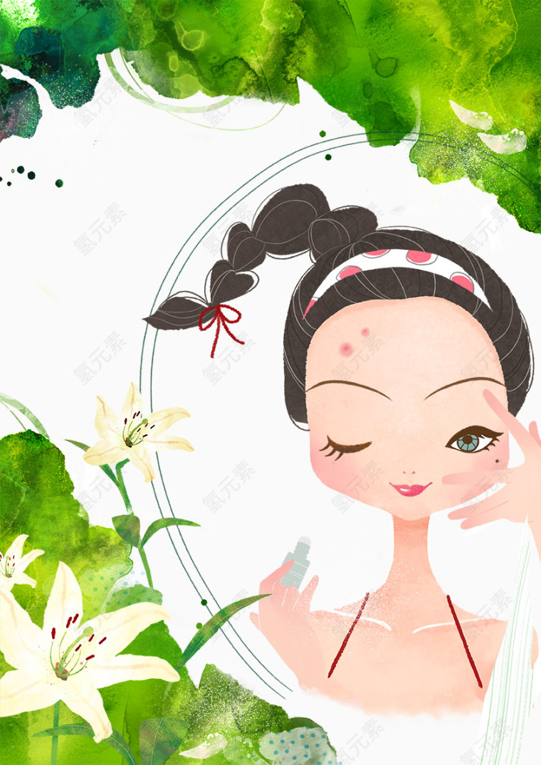 手绘清新祛痘海报