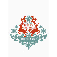 圣诞复古花纹矢量图