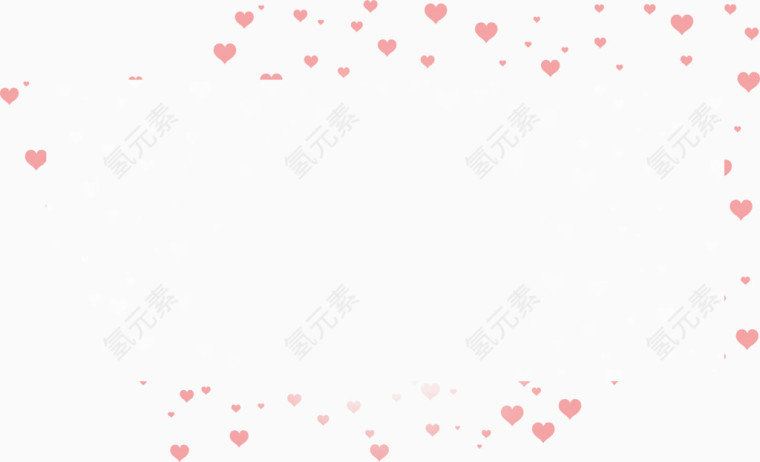  粉色小爱心漂浮边框 