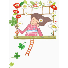 母亲节快乐卡通插画