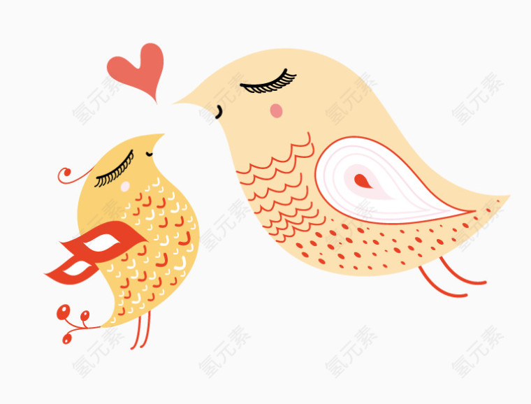 一对鸟母子