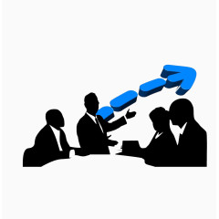 卡通手绘简笔画商务人物和箭头