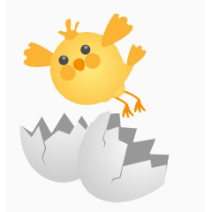 卡通可爱鸡蛋小鸡蛋壳破壳