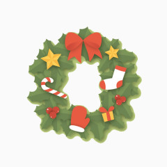 绿色的圣诞草圈