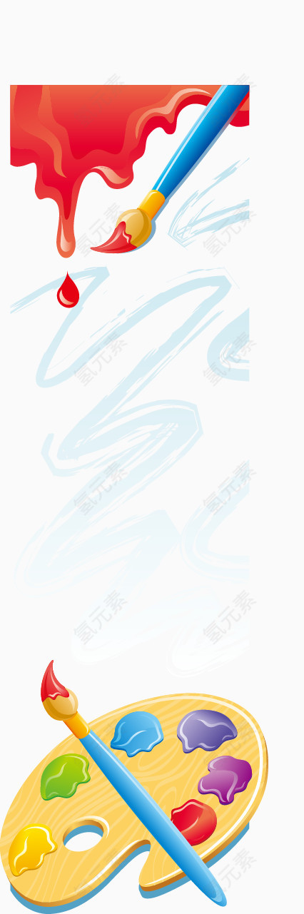 卡通手绘学生文具笔彩笔