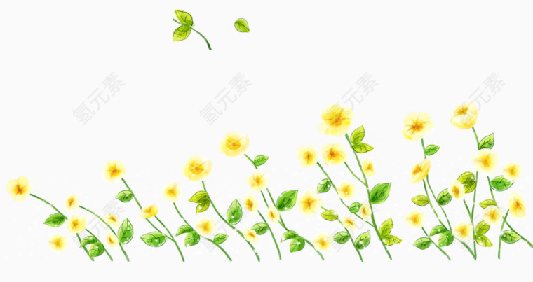 创意卡通手绘黄色花朵