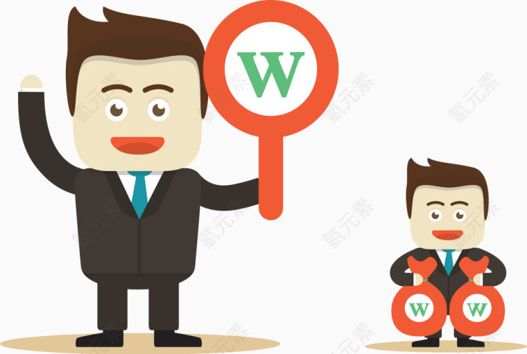 小人手里拿钱袋.