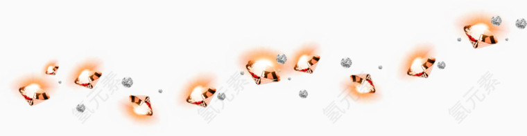 橙色清新钻石漂浮素材