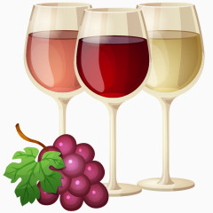 卡通红葡萄酒白葡萄酒