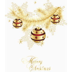 金色圣诞树叶吊球