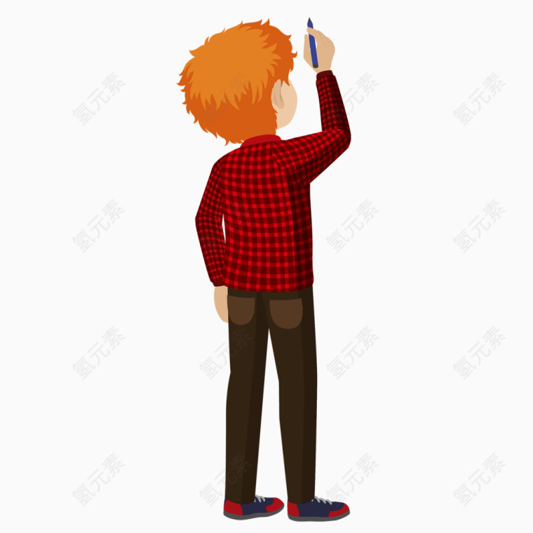 写字的小男孩