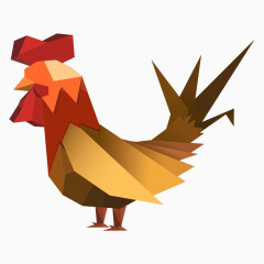 卡通折纸公鸡