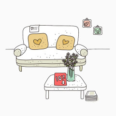 手绘客厅场景