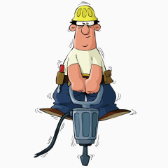 卡通提着电钻的维修师傅