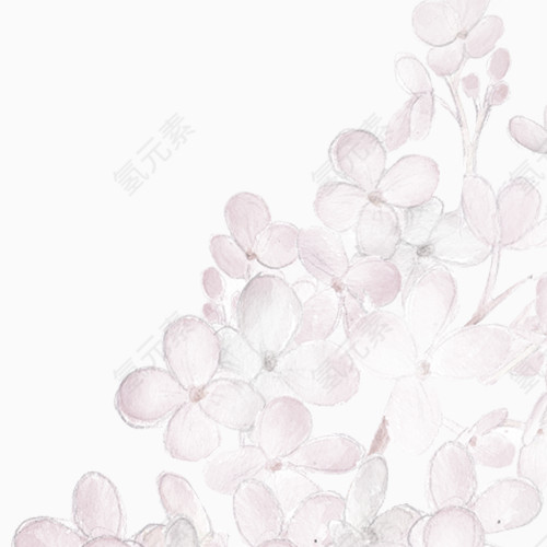 手绘淡雅花朵