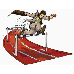 职场田径比赛插画