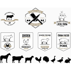 餐厅肉类猪肉鸡肉图标