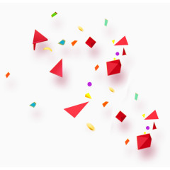 立体菱形三角形金币节日漂浮元素装饰效果