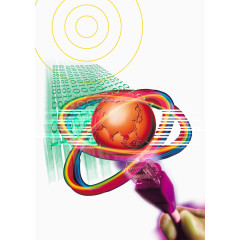 科技未来彩虹色数字