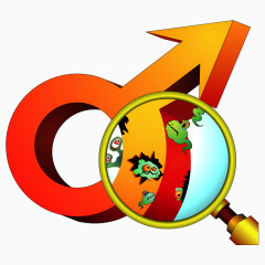 矢量放大镜细菌