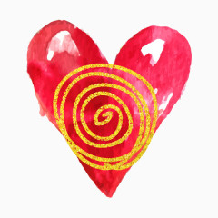 心形彩绘手绘金色