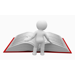 手绘3d小人素材人物卡通 看书的小人