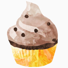 水彩画灰色冰淇淋