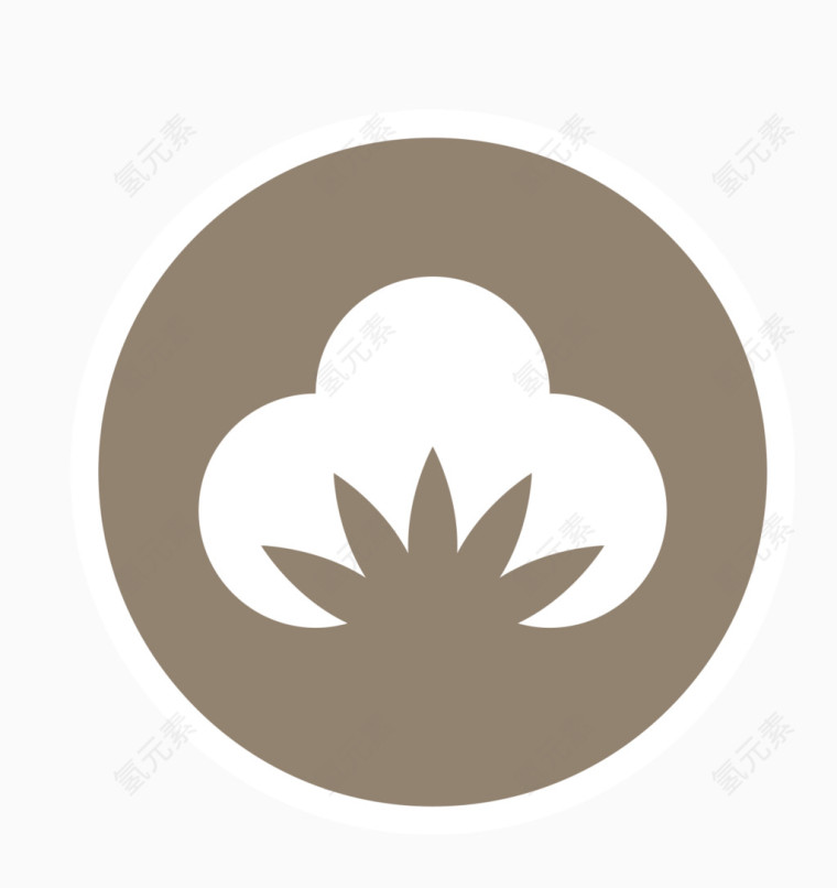 棉花植物图标素材