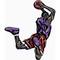 灌篮的篮球运动员