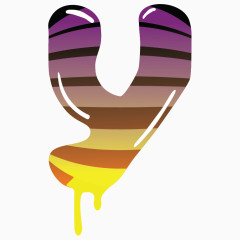 卡通手绘怪物字母y 