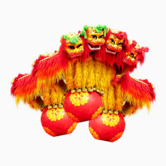 舞狮喜庆红色元旦新年快乐