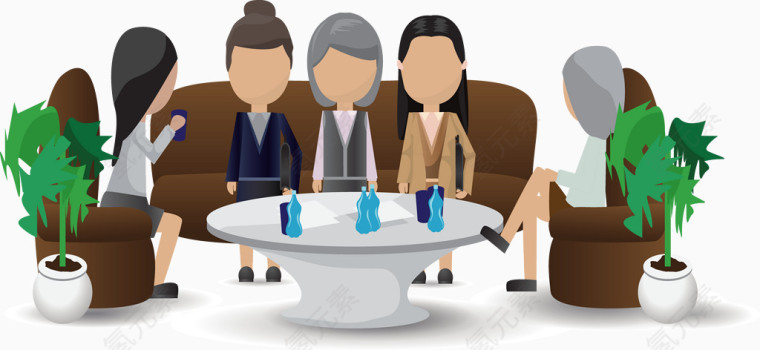 女性公司茶话会场景