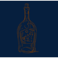 手绘的葡萄酒瓶元素